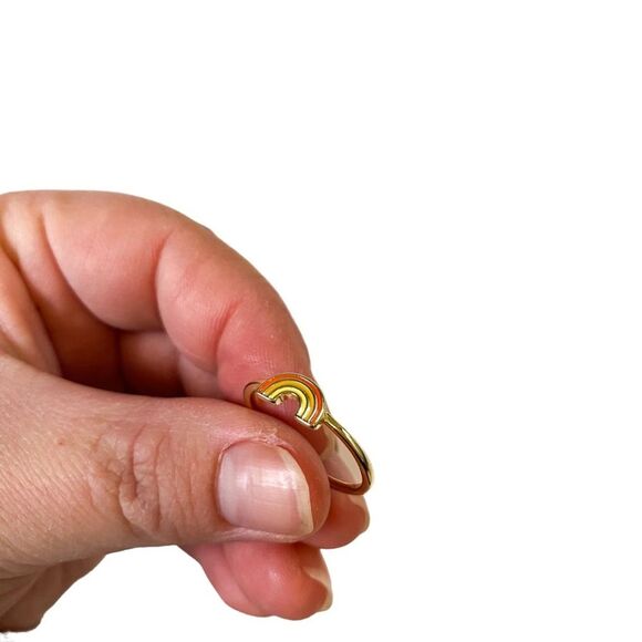 Pura Vida Gold Retro Rainbow Ring Set  Trendy Boho Fashion Jewelry Stackable - Picture 4 of 6